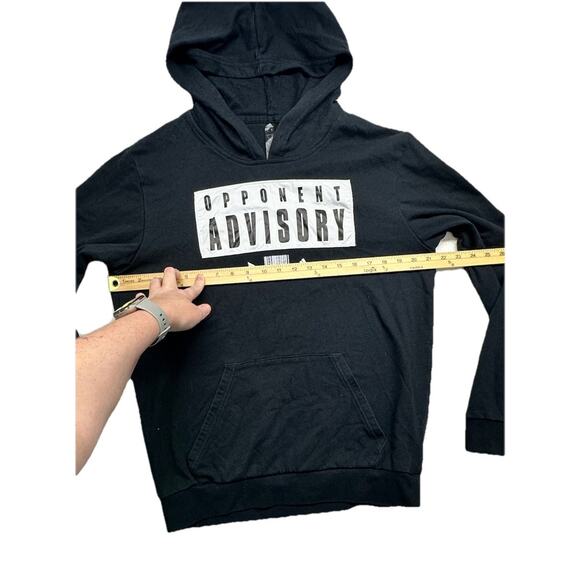 Adidas Hoodie Mens Medium Dame EXTPLY Opponent Advisory Black No Drawstring - Picture 6 of 11